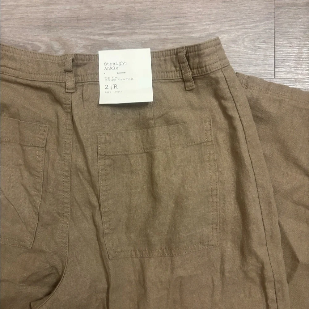 A New Day High-Rise Straight Ankle Linen Pants | Size 2 NWT - Picture 7 of 8